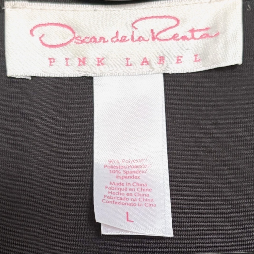 Oscar de la Renta Pink Label Black Velvet Ruffle Duster Robe L - Picture 5 of 5